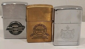 ☆【まとめ 3点】 ZIPPO ジッポ オイルライター ジッポー 1932 1989 BRADFORD ゴールドカラー シルバー 喫煙具 火花確認済み Zippo