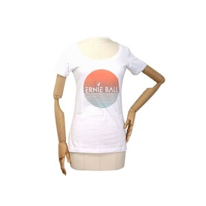 ERNIE BALL Ladies アーニーボール T-shirt Small Beach White ビーチロゴ レディースTシャツ 半袖