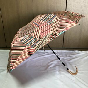 《新品・タグ無し》cocca・コッカ／雨傘・雨用折傘・折りたたみ傘【モザイク・赤系】