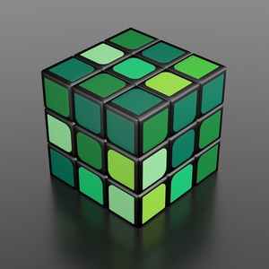 【カラー：緑・黒枠】マジックキューブ3レベルマジックキューブクリエイティブカラー子供向け生徒教育玩具セット回転スムーズ