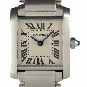 カルティエ CARTIER タンクフランセーズ SM W51008Q3 腕時計 SS クォーツ アイボリー レディース 【中古】