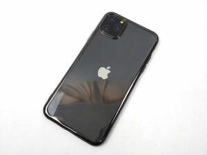 iPhone 11 Pro Max用 クリアケース ソフトカバー TPU 透明 電解メタル 電着 高品質 グレー