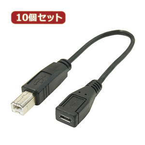 まとめ得 変換名人 10個セット USBケーブル20cm B(オス) to microo(メス) USBBA-MCB20X10 x [2個] /l