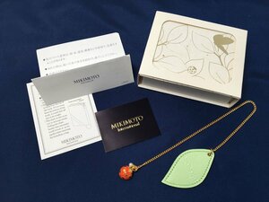 未使用 MIKIMOTO International ミキモト インターナショナル てんとう虫 真珠付 リーフ チェーン付 ブックマーク しおり パール 箱付