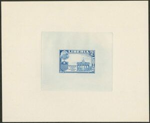 外国切手　リベリア　未使用　プルーフ　1958年　タブマン大統領訪欧　ドイツ　国旗印刷無し　1種