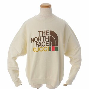 【グッチ】Gucci　THE NORTH FACE コラボ ノースフェイス トレーナー スウェット 626990 アイボリー S 【中古】【正規品保証】177632