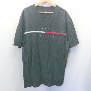 ◇ TOMMY HILFIGER 大きめ ゆったり　シンプル　カジュアル 半袖 Tシャツ サイズXXL/TTG/XXC ブラック メンズ E