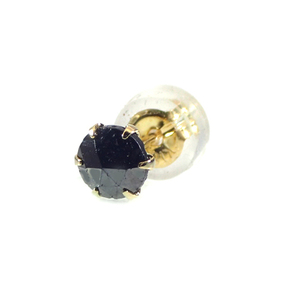 メンズピアス 本物１８金 ブラックダイヤ ローズカット 0.35ct スタッド ピアス （新品）Ｋ１８ シングル 片方