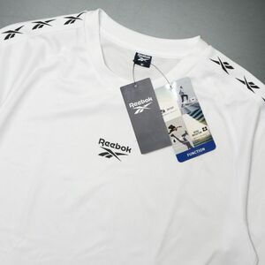 ●送料390円可能商品 リーボック REEBOK 新品 メンズ 速乾 ドライ UVカット ストレッチ 半袖 Tシャツ 白 L [X5334RR-N0-L] 三 弐★QWER★