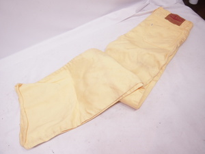 ビッグジョン製パンツ黄色 保管よごれですが、未使用品 W31 ジーンズ ジーパンBIGJOHN