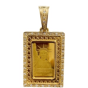リバティ金貨 自由の女神 アメリカ 9.37g 1985年 24金 スイス 長方形 純金 ダイヤモンド イエローゴールド コイン ペンダントトップ