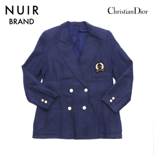 【先着50名限定クーポンを配布中!!】 クリスチャンディオール Christian Dior ジャケット 刺繍CD リネン ネイビー