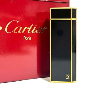 １円スタート Cartier カルティエ ライター ガスライター 五角形 ペンタゴン ブラック 喫煙具 トラベルキット