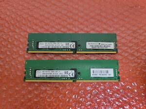 SKHynix DDR4 PC4-2666V 8GB*2 16GBセット デスクトップ ワークステーション用 メモリ Reg ECC 動作OK