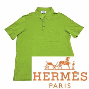 【美品】HERMES エルメス ポロシャツ グリーン コットン #S