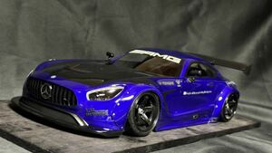 ☆1/10 RCボディ　メルセデス・ベンツ　AMG　GT　GT3　LBワークス風　オーバーフェンダー　未使用完成品 ラジドリ　ドリパケ　希少ボディ　