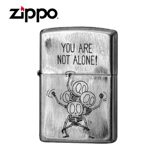 ZIPPO ジッポー オイルライター ユーズドフィニッシュ 2UDS-ALONE レギュラー シルバー 正規品★新品 メール便送料無料