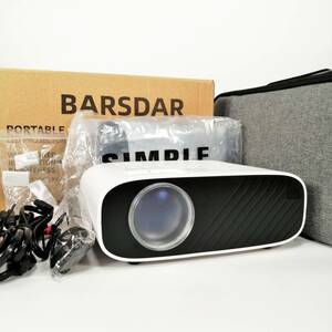 未使用 BARSDAR プロジェクター 小型 内蔵スピーカー 台形補正 HDMI USB VGA TF 1080P 最大対応解像度 5500lm【アウトレット品】 22 00198