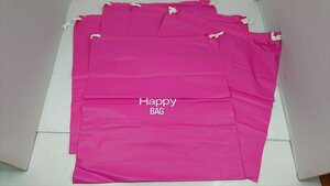 Happy BAG ピンク 5枚セット ビニールバッグ エコバッグ プールバッグ ファッション 雑貨