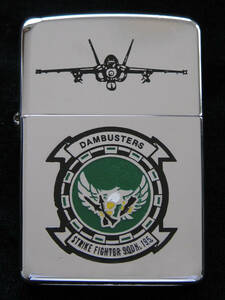 Zippo + 米海軍飛行隊・VFA-195記章デザイン 火花OK 2007年9月製 中古１点
