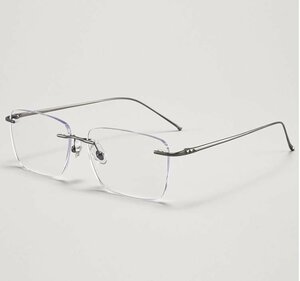 送料無料　超軽量　フチなし ツーポイント　メガネフレーム　タテ眼鏡　レンズ交換可能　男女兼用　 sc0269
