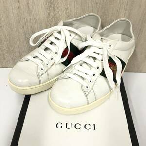 箱付き★【GUCCI】グッチ★ローカットスニーカー シューズ ACE エース レザー 蜂 サイズ8 473762 12