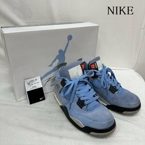 ナイキ AIR JORDAN 4 RETRO UNIVERSITY BLUE ユニバーシティ CT8527-400 スニーカー 25.0cm 青 / ブルー