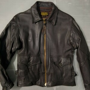 us authentic Ｇ-8 navy flight jacket seal brown Ｇ8 フライト　ジャケット　ゴートレザー　ブラウン　usa 34 goat military usn 革　