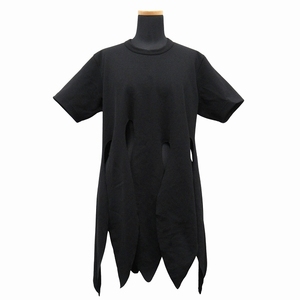 美品 19AW コムデギャルソン COMME des GARCONS カッティング 変形 Tシャツ カットソー 半袖 ストレッチ アーカイブ GD-T019 サイズL 黒