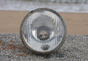 貴重 60年代 純正品 ベスパ50S (90.100も互換) パーキングライト入り ヘッドライト (VESPA ヘッドランプ) siem/NLロゴ入り