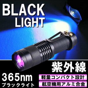 ブラックライト 紫外線 365nm LED UV UVライト 紫外線ライト 片手 サイズ 小型 LEDライト UV懐中電灯 汚れ対策 ペット ミニライト 軽量