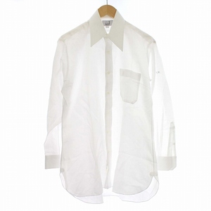 ダンヒル dunhill オーダーメイド ワイシャツ カフスボタン ドット柄 長袖 シャツ 白 ホワイト /☆G メンズ