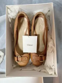 【美品】Chloe クロエ ヒール パンプス 36 キャメル 靴