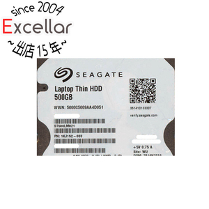 【中古】SEAGATE ノート用HDD 2.5inch ST500LM021 500GB 7mm 7000～8000時間以内 [管理:1050022579]