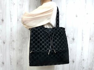 極美品 GUCCI グッチ GG柄 トートバッグ ハンドバッグ ショルダーバッグ バッグ スエード×レザー 黒 A4収納可 70614