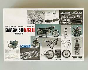 グンゼ産業 ハイテックモデル（HIGH-TECH MODEL）「1/12 カワサキ 500 マッハⅢ（KAWASAKI 500 MACH Ⅲ）」未組立品