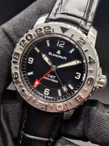 中古美品 箱あり ブランパン BLANCPAIN トリロジー 2250-1130-71 GMT デイト ステンレス SS 自動巻き メンズ 腕時計 磨き済み