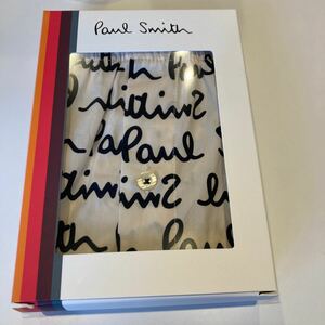 Paul Smith トランクス ポール スミス 下着　新品未開封品　筆記体　ホワイト　サイズM ウエスト76-84cm コットン100%