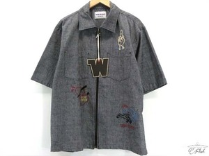 ウィアード WEIRDO WRD-21-SS-15　PEACE LOVE　フルジップ　刺繍　シャツジャケット - L