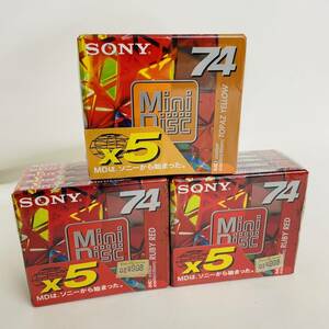 5枚セット×3個 SONY 5MDW-74AR 5MDW-74AY MD ミニディスク ※ 2400010376214