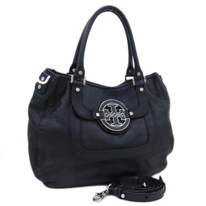 1円 ■ 極美品 トリーバーチ 2wayバッグ ブラック系 レザー エラ アマンダ TORY BURCH ■E.Bome.An-01