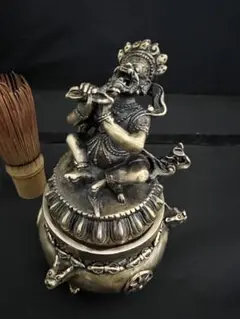 香炉 チベット 仏 持金剛 彫刻 置物 開運 風水 古美術 骨董 アンティーク