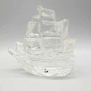 〇0422 Pukeberg Sweden Ship Glass Figurine by Uno Westerberg / プーケベリ / 検：北欧 リサラーソン ウェグナー カッシーナ