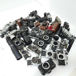 a8）１円〜　ジャンクカメラまとめ売り　メタル　金属　機械　光学　大量セット Canon OLYMPUS KONICA MINOLTA PENTAX フィルムカメラ