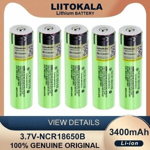 18650 リチウムイオン電池　生セル(保護基板無し)　NCR18650B 3.7V 3400mAh 長さ67mmタイプ　容量保証　5本セット 即納