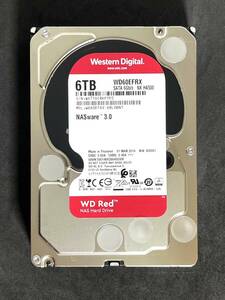 【送料無料】　★ 6TB ★　WD Red　/　WD60EFRX　【使用時間：144ｈ】稼働少　2019年製 Western Digital RED　3.5インチ 内蔵HDD SATA　