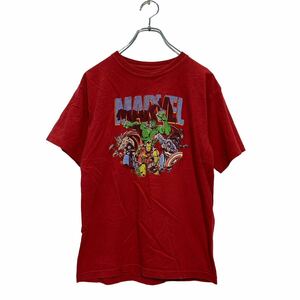 MARVEL 半袖 キャラクター プリントTシャツ M 140～ キッズ レッド メキシコ製 アベンジャーズ 古着卸 アメリカ仕入 a604-5703