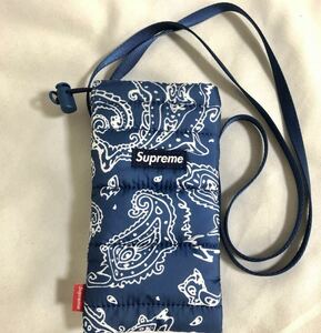 Supreme Puffer Neck Pouch ネックポーチ シュプリーム ポーチ 22FW Blue Paisley ペイズリー Bag