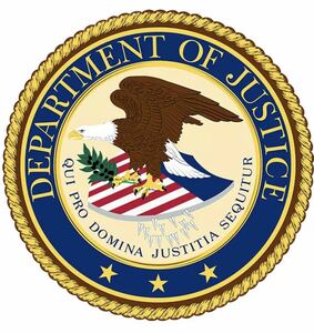 アメリカ合衆国司法省　United States Department of Justice、シンボル　エンブレム　丸 フロアマット　80cm