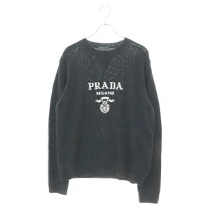 PRADA プラダ 20AW Wool Cashmere Crew Neck Sweater ウールカシミヤクルーネックセーター ニット ブラック UMB223 S211